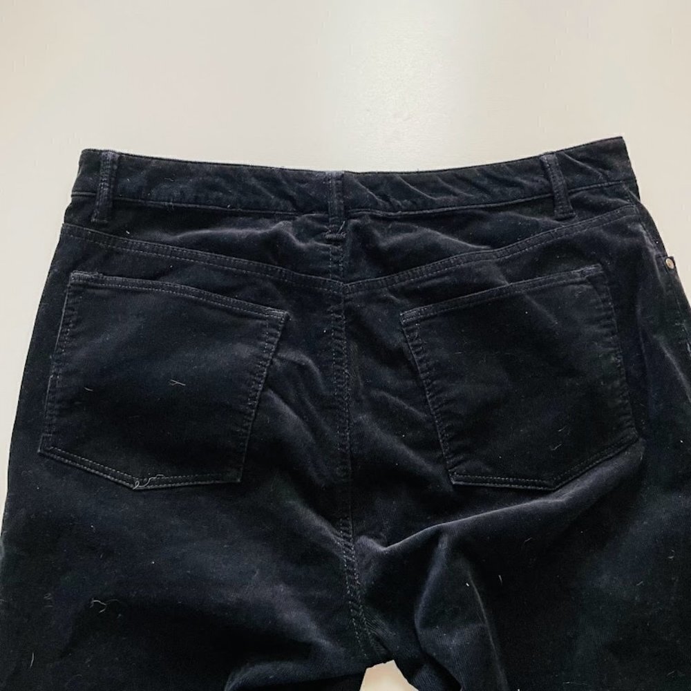 Talbots Pant Trouser High Waist Straight Leg Corduroy Black Classic Holiday Plus - Picture 4 of 9